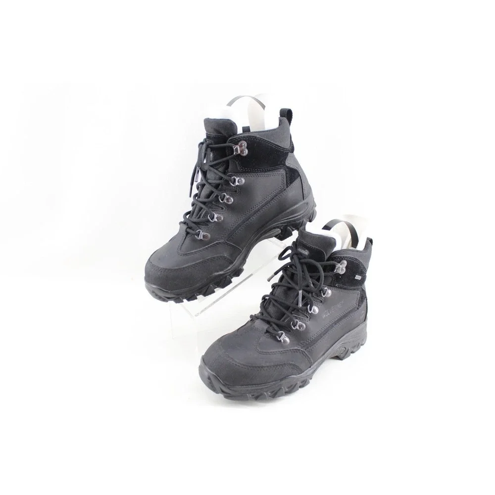 WOLVERINE SPENCER WATERPROOF BLACK WORK BOOTS OIL RESISTANT MEN'S SIZE 8M W05126